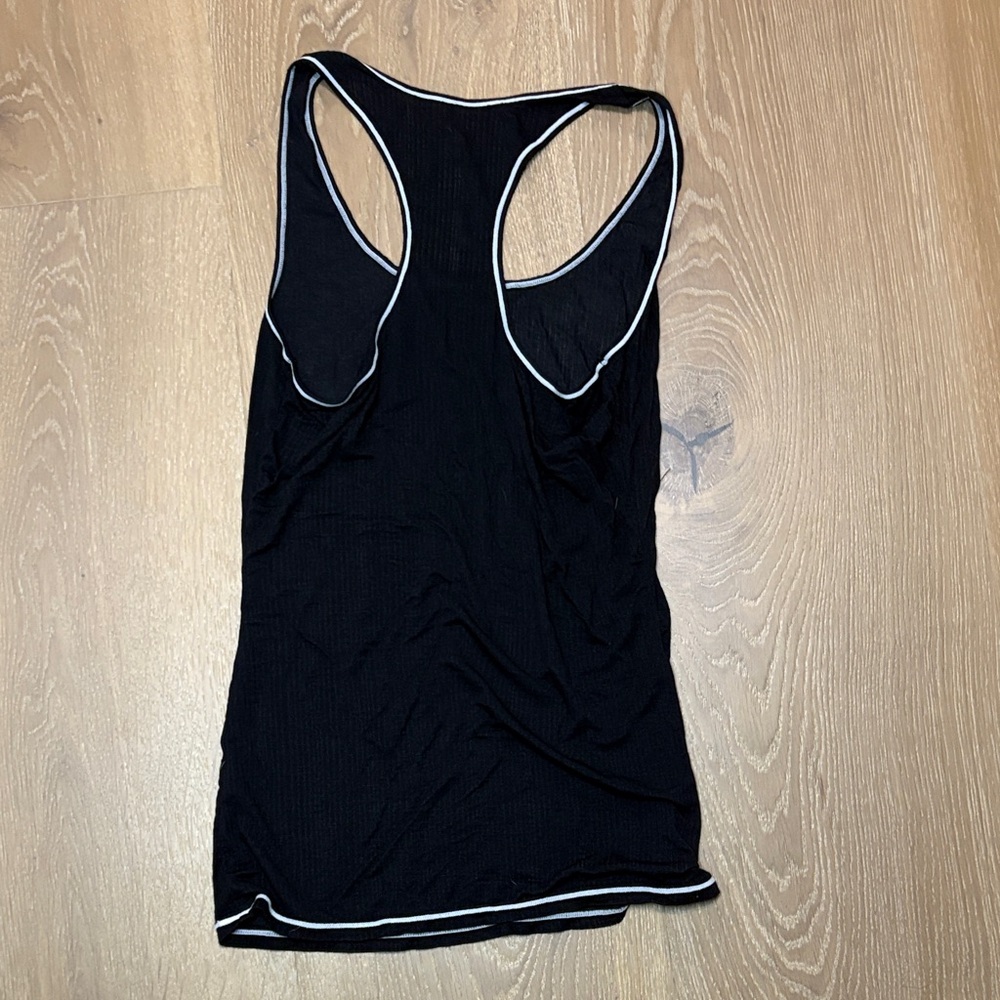 Negative Underwear Black Racerback Tank with White Trim - Picture 3 of 3